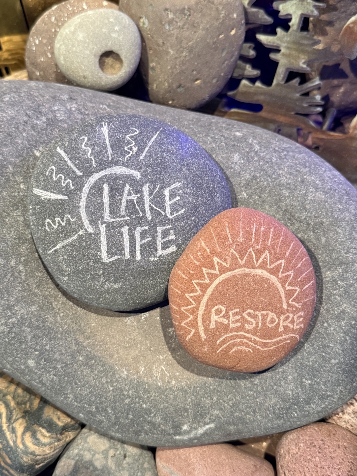 Rocks engraved by Beth